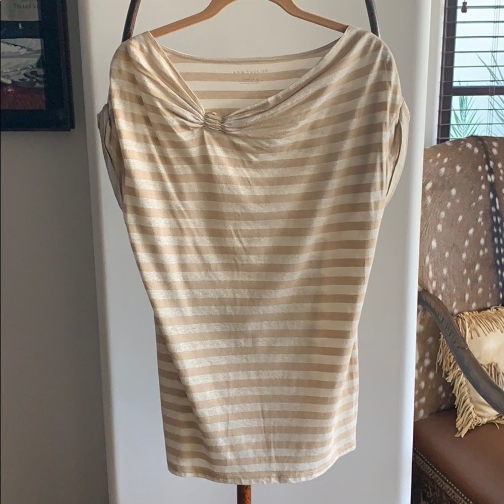 Ann Taylor Metallic Stripe Top